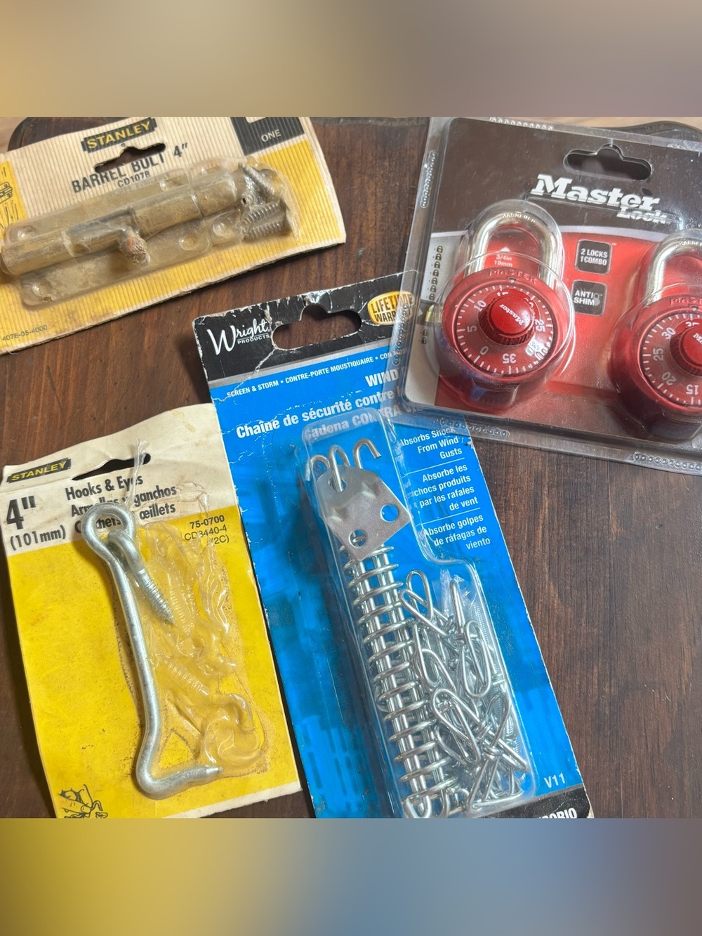 Master Lock Red Combination Padlocks + Mixed Hardware Lot